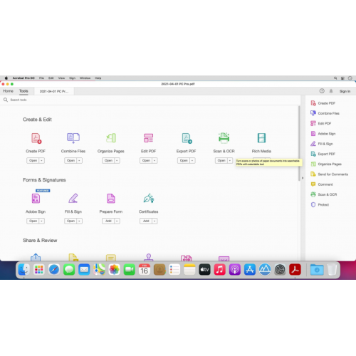 Настройка Adobe Acrobat Pro на Mac